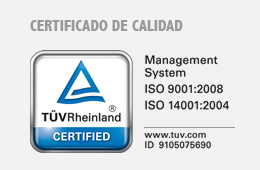 Certificado de calidad ISO 9001:2008 / ISO 14001:20047